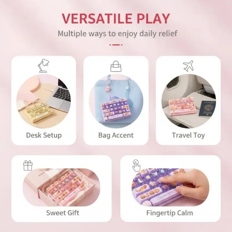 New 26 Alphabet Giant Keycap Antistress Keychain Mini Click Fidget Toy for Friends Holiday Gifts