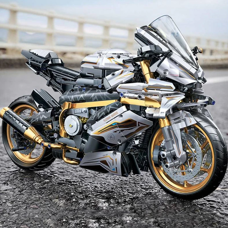 

Технический MOC RR платиновый мотоцикл масштаб 1:5 модель строительные блоки классический мотор городской гонщик кирпичи игрушки подарок для детей и взрослых