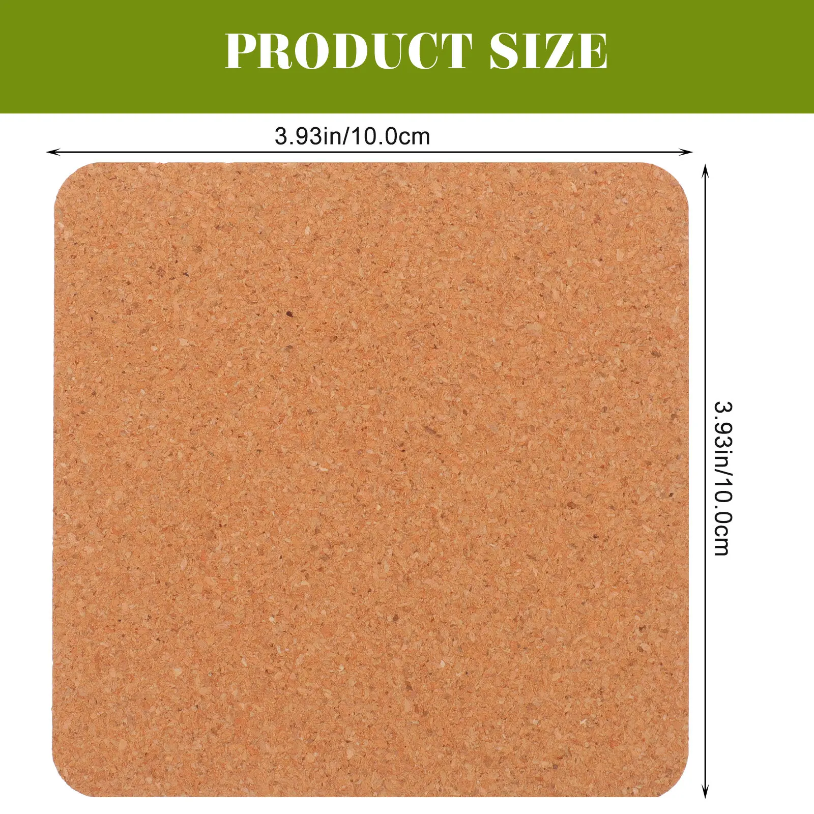 20Pcs Anti-Slip Cork Coasters Eco-Friendly Wooden Square Coaster Heat Resistant Protective Table Surface Insulation Mat