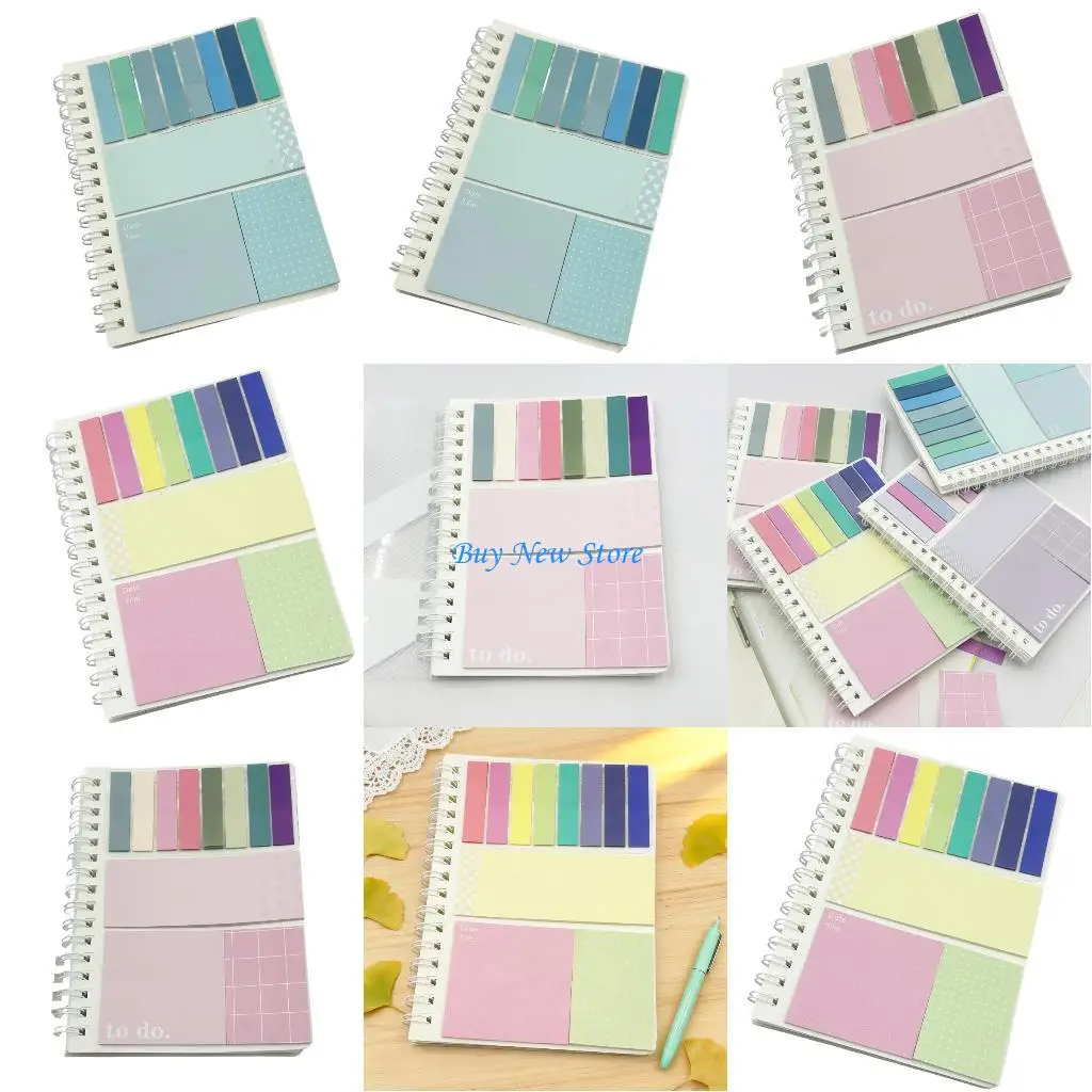 

20CE Refillable Paper Notebook and Adhesive Note Set for Student Office Workers Note Taking Daily Planning Task Management