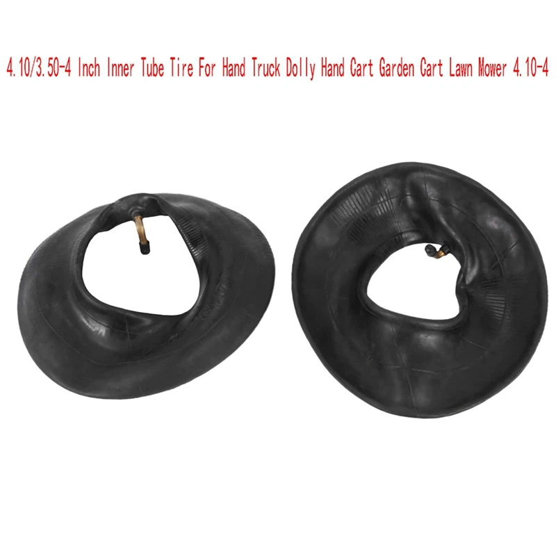 DT15 2 Pack 4.10/3.50-4 Inch Inner Tube Tire for Hand Truck Dolly Garden Cart Lawn Mower, Replacement Tube with TR87 Valve