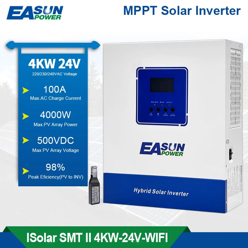 Easun Power 4KW 24V Hybrid Solar Inverter Build-in MPPT Solar Inverter With Wifi With Parallel Function