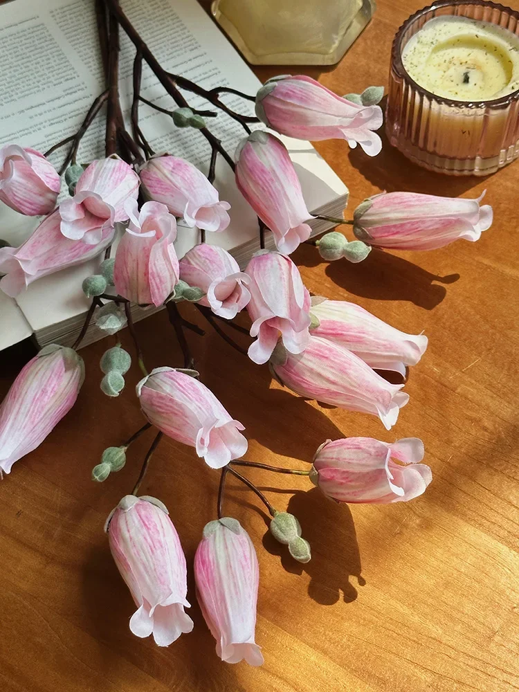 Simulation flower arrangement vase wind chime flower fake living room decoration ornament single high-grade silk