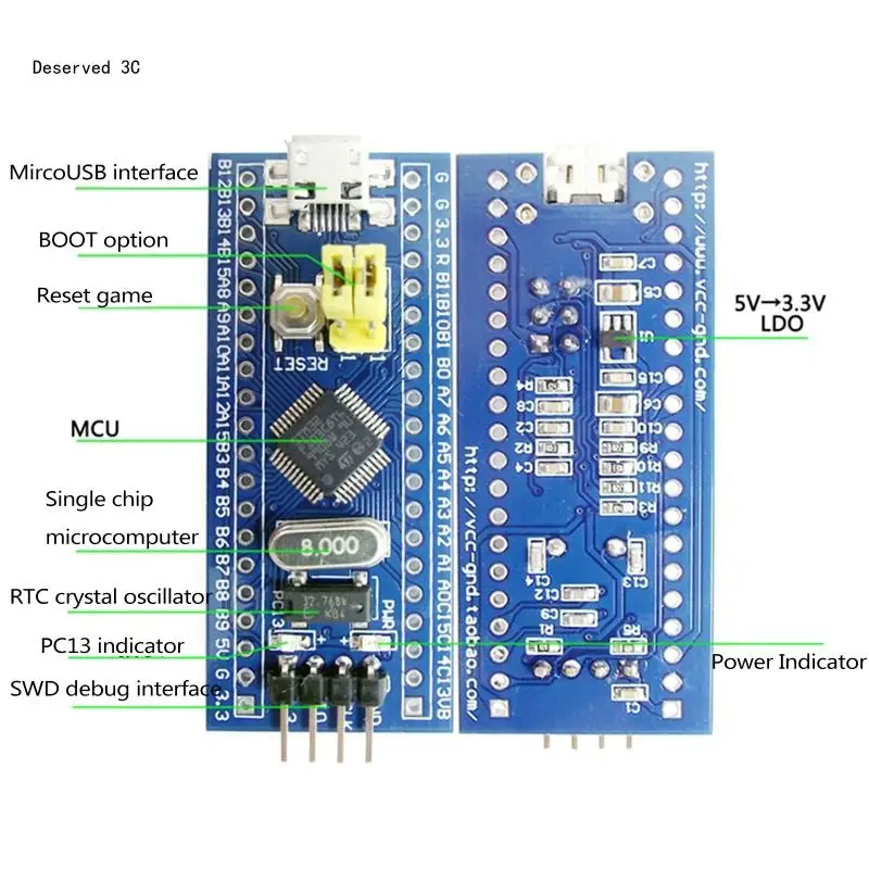 Minimum System Development Board with Imported Chip STM32 ARM Learning