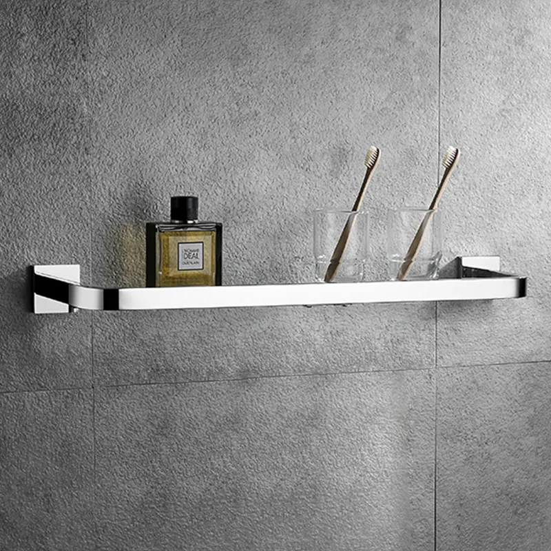 304 Stainless Steel Chrome Bathroom Hardware Set Square Towel Rack Towel Rack Tissue Holder Robe Hook Bathroom Rack Accessories