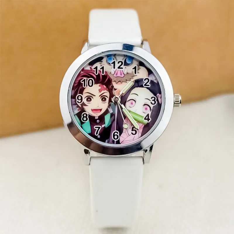 

Demon Slayer Children's Watchs Anime Figure kimetsu no yaiba Leather Strap Fashion Quartz Watch Children's Gifts