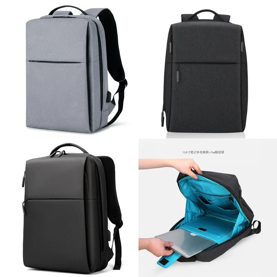 

【New style】Commuting Business Backpack Men's USB Charging Shoulder Bag 15.6 Inch Shoulder Computer Bag Simple Fashion Luggage B