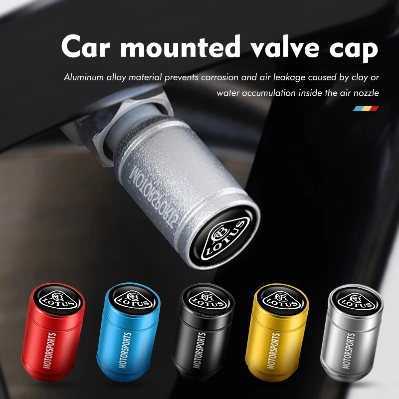 Aluminum Alloy Car Tire Valve Caps Tyre Airtight Cover For Lotus Eletre Emira Evija Envya 3-Eleven Elise Evora Eterne