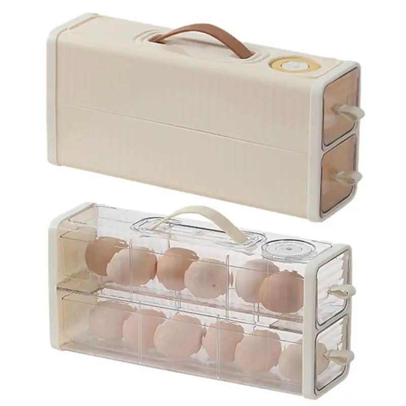 Egg Holder Unique Compartment Design Egg Storage Box Multifunctional Double-Layer Egg Storage Container for Refrigerator