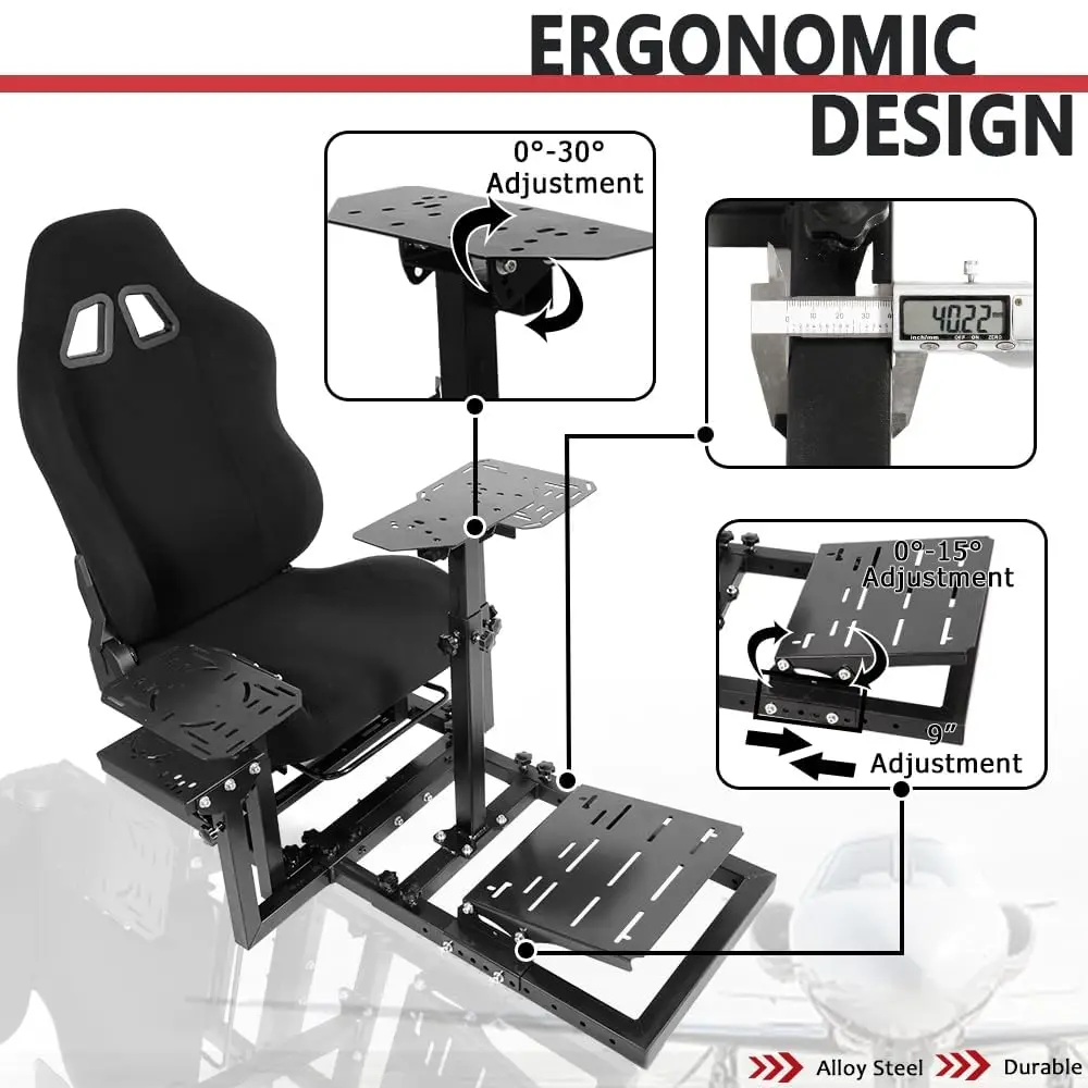 Кокпит Racing Flight Simulator с черным игровым сиденьем, подходящий для Thrustmaster, Logitech, Hotas Warthog, G29 G920 X52 X56