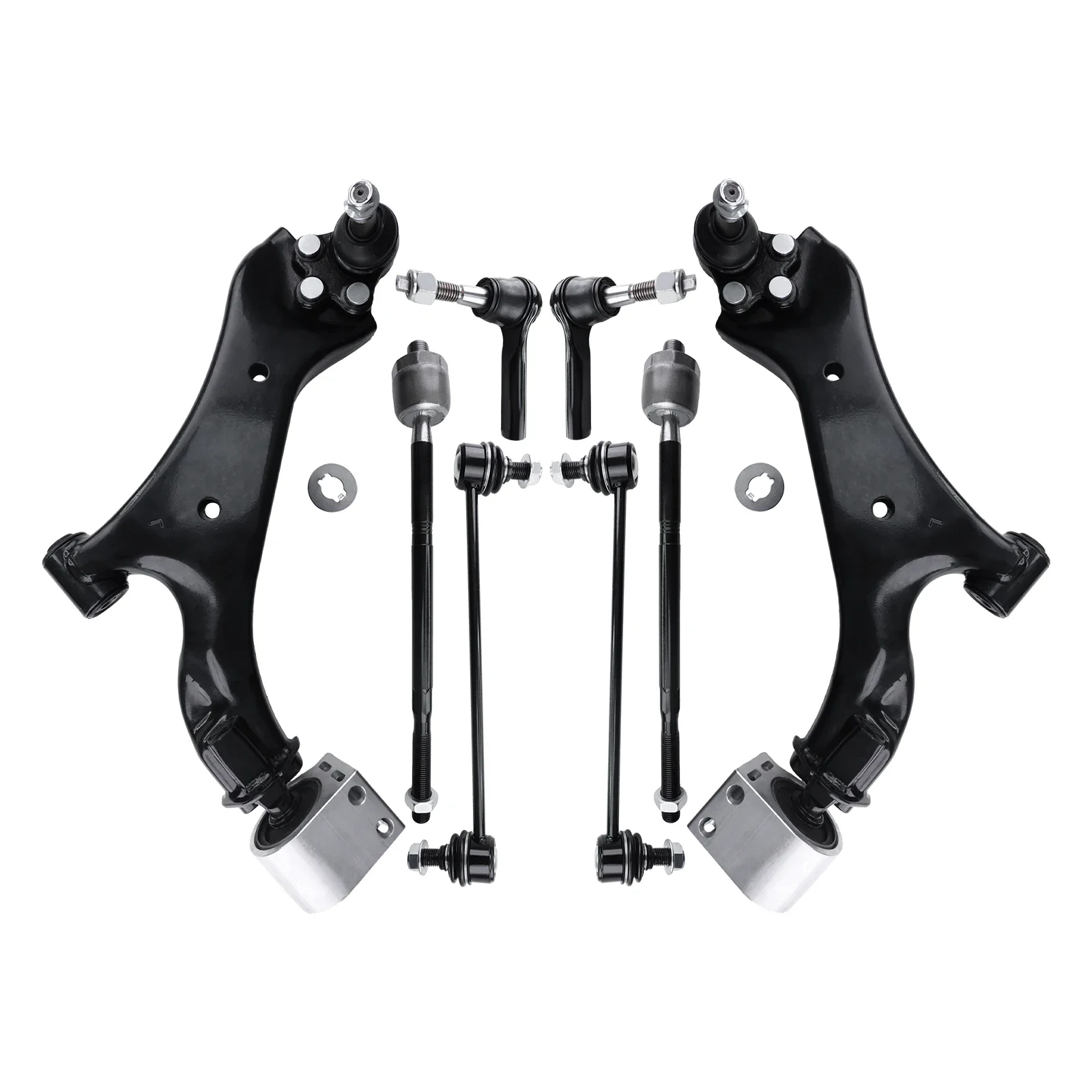 TOPICKSAP 8Pcs Front Lower Control Arm w/Ball Joints Tie Rods Sway Bar Link Assembly Kit for Chevy Equinox 2010- 2015 2016 2017