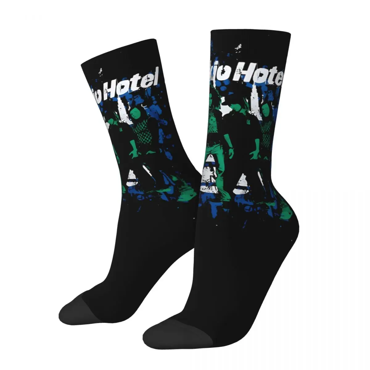 Funny Crazy Sock for Men Bill Rock Vintage Tokio Hotel Tom Kaulitz Quality Pattern Printed Crew Sock Casual Gift