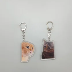 Women's Bag Pendant Cute Keychain For Bags Two Cats Talking Meme Talking Cats Polite Cat Cute Things Cheap Gift For Best Friend