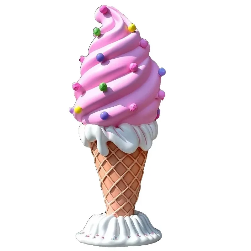 Customized large outdoor fiberglass sculpture Customized simulation ice cream model Shopping mall decorative resin handicraft o