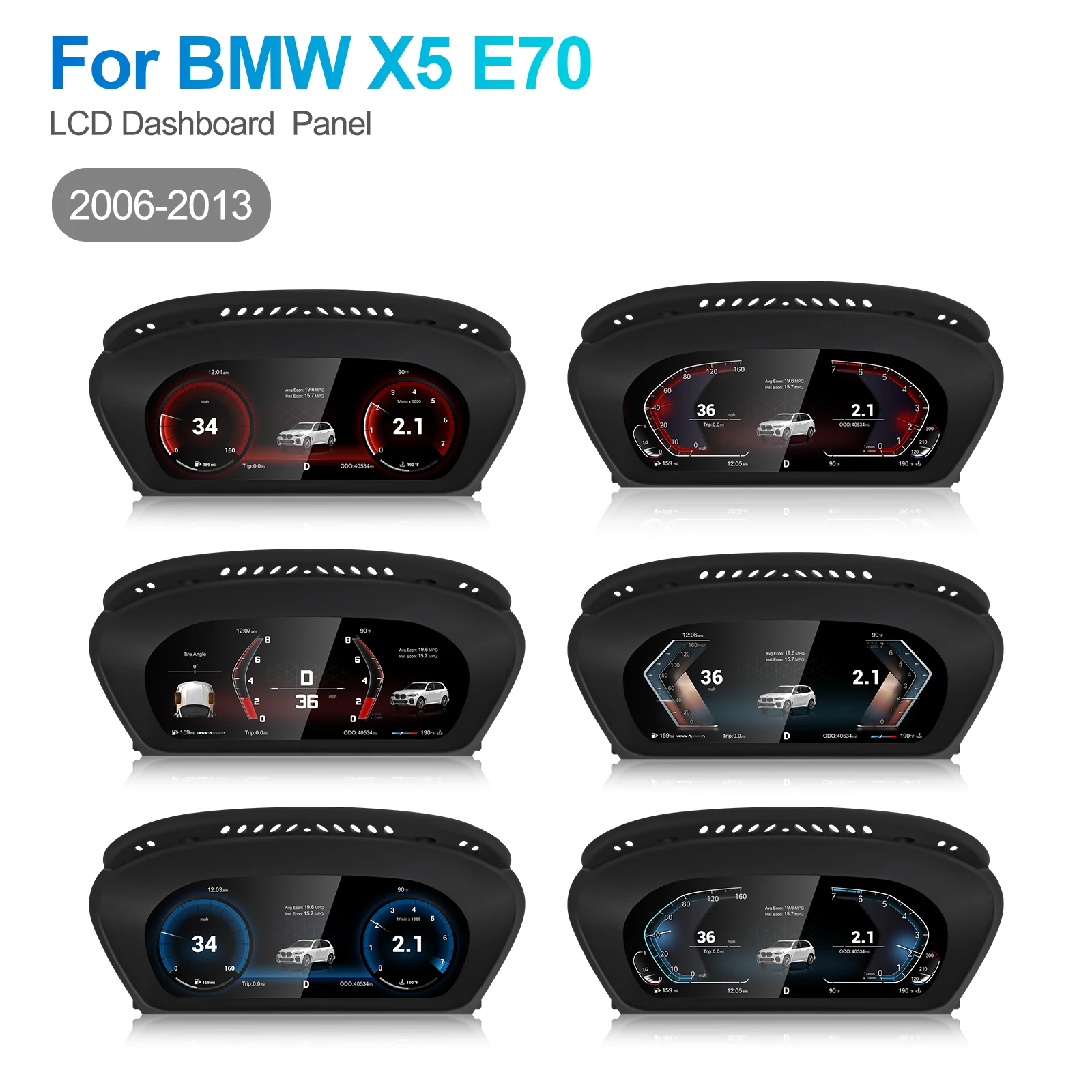 

Новый автомобильный ЖК-дисплей, приборная панель для BMW X5 E70 2006-2013, цифровой кластер, спидометр, стерео, виртуальный плеер на приборной панели