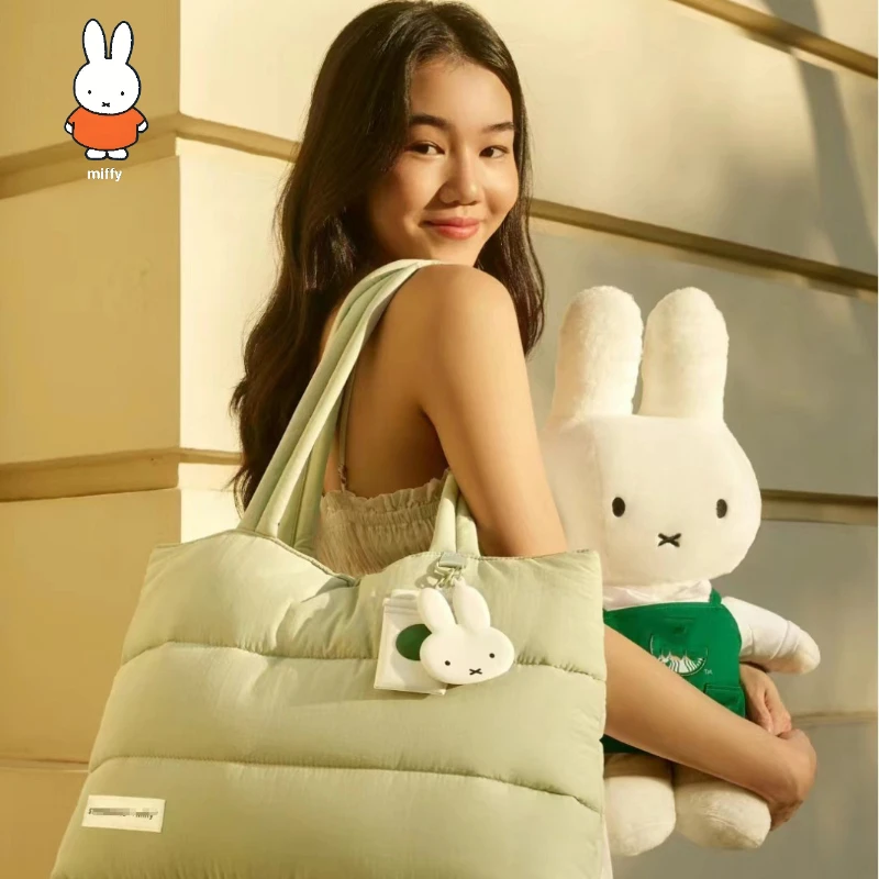 حقيبة حمل Miffy Rabbit Starbucks ذات علامة تجارية مشتركة مع نمط مدرسي، حقيبة مدرسية للكمبيوتر المحمول ذات سعة كبيرة بكتف واحد #1