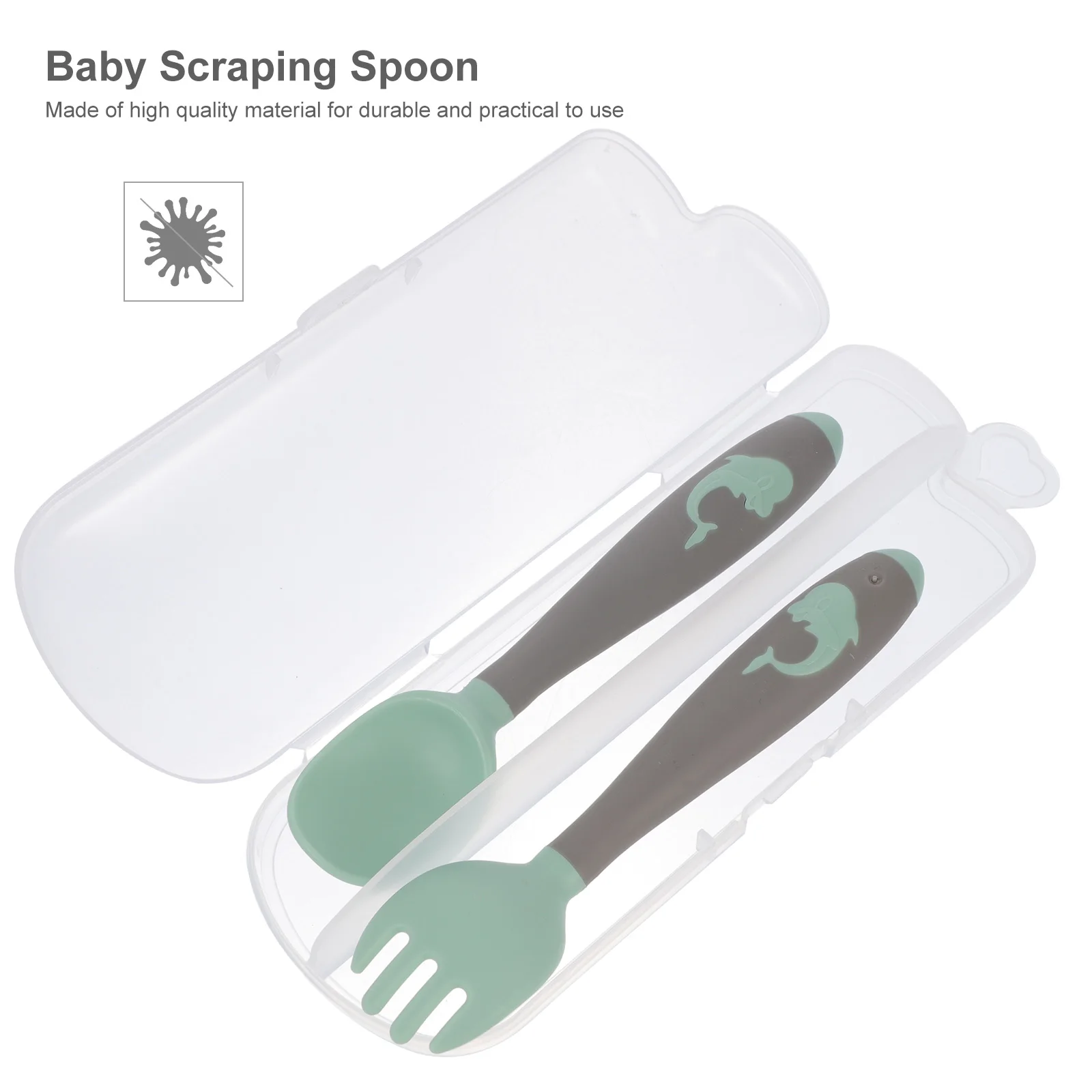 

1 комплект, набор детских ложек и вилок, пищевые столовые приборы для кормления младенцев, тренировочная посуда для малышей, мягкая, удобная ручка, можно мыть в посудомоечной машине, подарок для