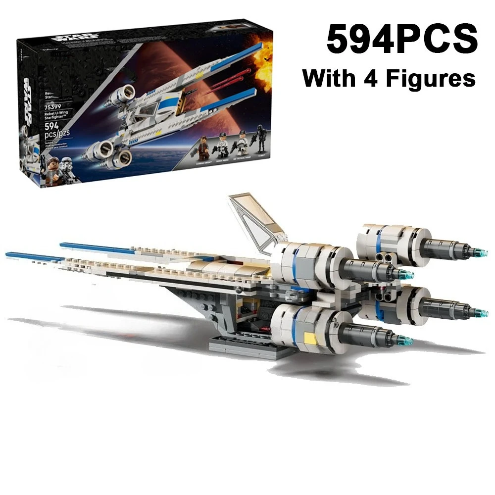 

594PCS Space Battle Rebel U-wing Starfighter Building Blocks Spaceship With Figures Assemble Bricks Toy Gift Children Kids