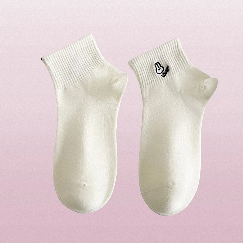 Chaussettes courtes décontractées fines pour femmes, chaussettes basses, chaussettes noires, style japonais, blanc, mignon, tendance, qualité supérieure, été, 5/10 paires