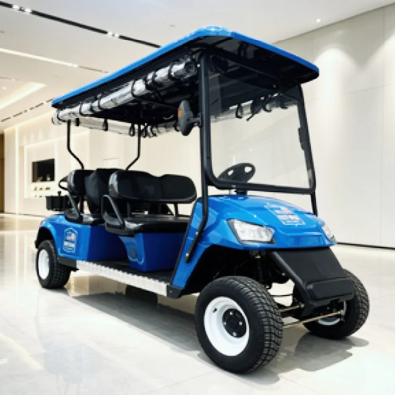 New 72V Popular Electric Golf Cart Lithium Battery 4-Seater Club Car With Golf Bag Rack And Basket Sand Box Rain Cover
