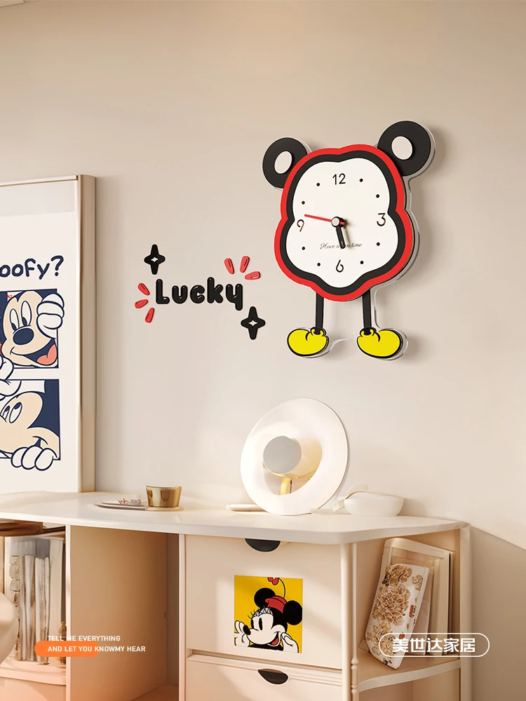 2023 New Cartoon Wall Clock Simple Modern Creative Mute Wall Clock Atmospheric Artists Clocks Home Decoration Accessories