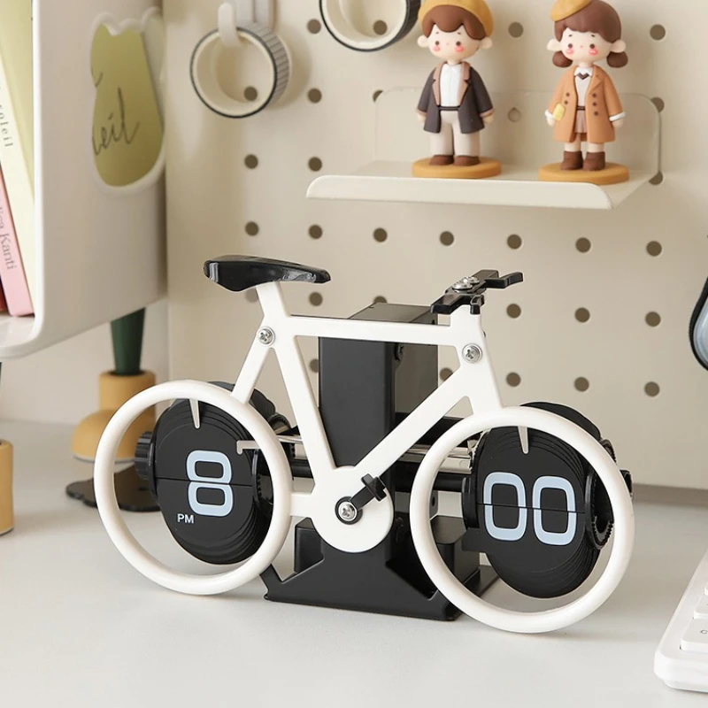 

Creative automatic page turning clock retro mechanical desktop ornament table pendulum digital technology sense clock ornament