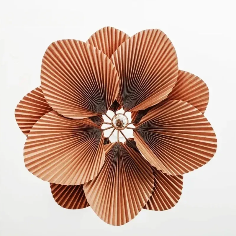 Wabi Sabi Pendant Lights Japanese Chandelier Paper Handmade Flower Shaped Living Room Home Dining Room Bedroom Art Hanging Lamp