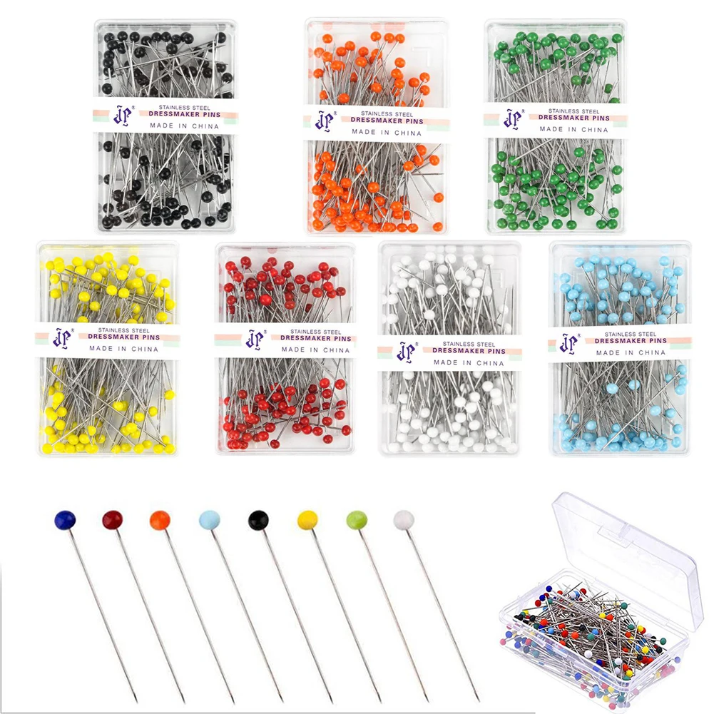 Aghi da cucito Perni per teste Corpetti Artigianato 45mm Palla assortita Fai da te Multicolor Plastica/vetro/acciaio inossidabile