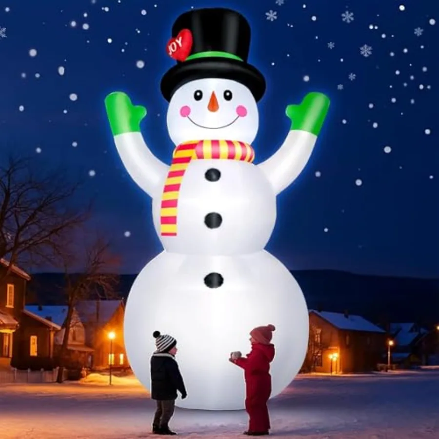 10 FT Christmas Inflatables Snowman Outdoor Yard Decorations, Giant Blow Up Snowman, Built-in Bright LED Lights, Huge Xmas Blow - view 3