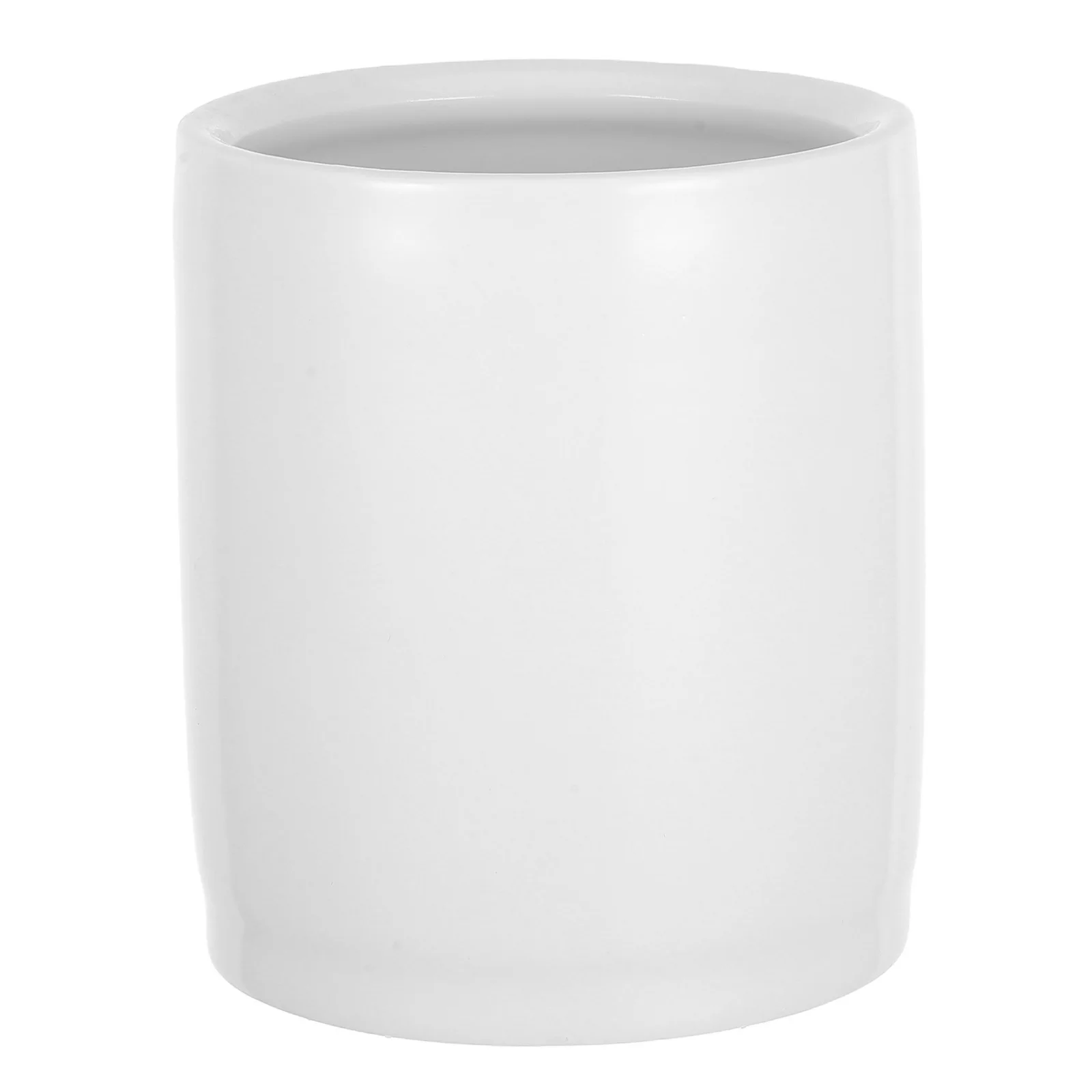 

White Ceramic Pencil Holder Smooth Surface Desk Organizer Desktop Pen Holder for Stationery Makeup Tools Ceramic Pen Organizer