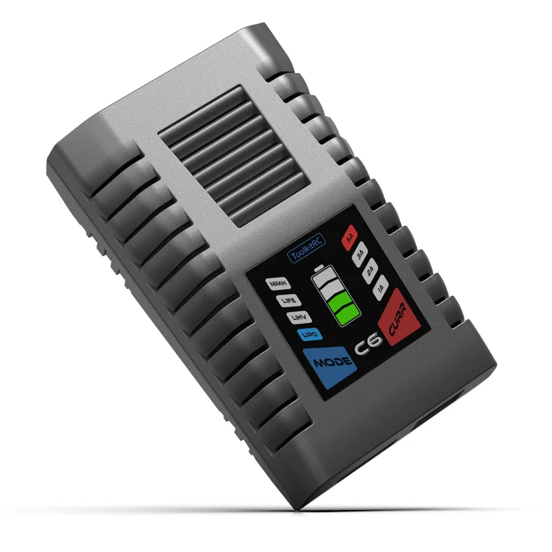 ToolkitRC C6 50W Lipo Battery Balance Charger for 1-6S XT60 Lipo / LiHV / LiFe Battery RC Model Charger Built-in Power Supply