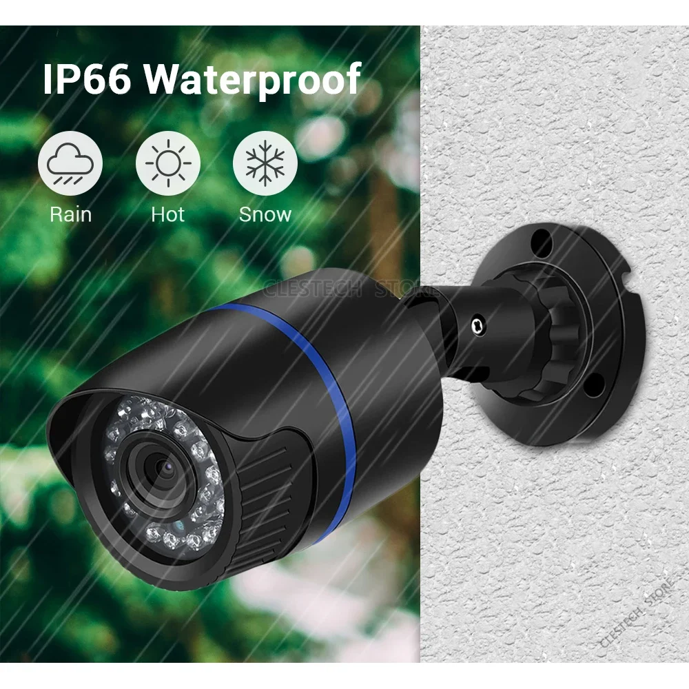 4MP POE IP Camera CCTV HD 2K Onvif Full Digital H.265 In/Outdoor Waterproof IP66 Face Human Detection XMEYE Home Security Video