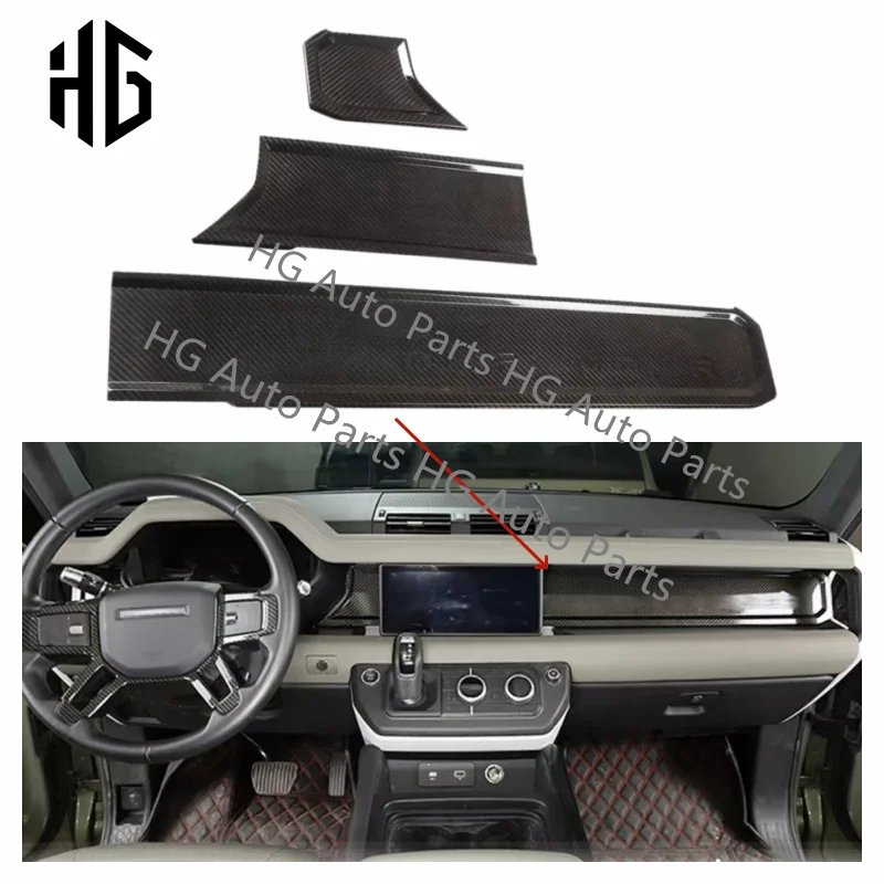 

High Quality Carbon Fiber Center Control Panel Interior Instrument Desk Trims For Land Rover Defender 90 110 130 Interior Parts