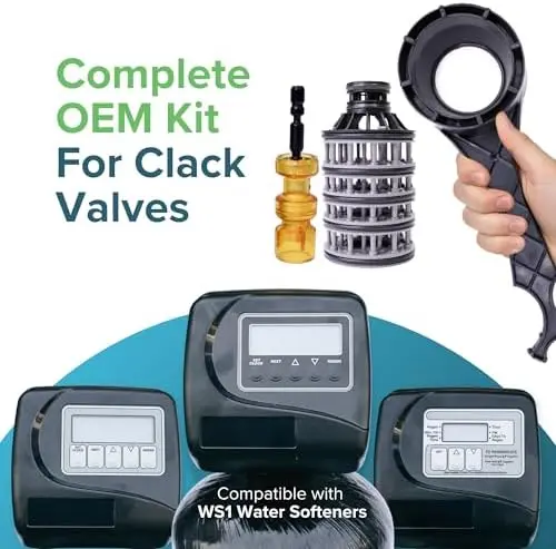 

GENUINE OEM Clack WS1 Water Softener Rebuild Kit with Wrench – Full Repair Bundle