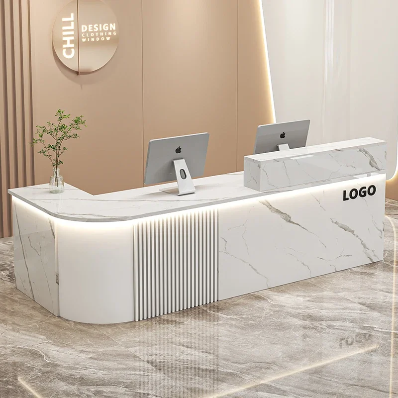 

Luxury Modern Server Office Desk Restaurant Supermarket Workshop Business Table Furniture Beauty Commercial Reception Counter