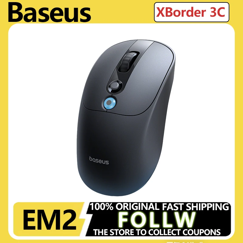 

【NEW】Baseus EM2 Ergonomic Wireless Mouse 2.4G Type-C Charging Ultra Light Silent Mice Customizable Button Mouse Gift Office