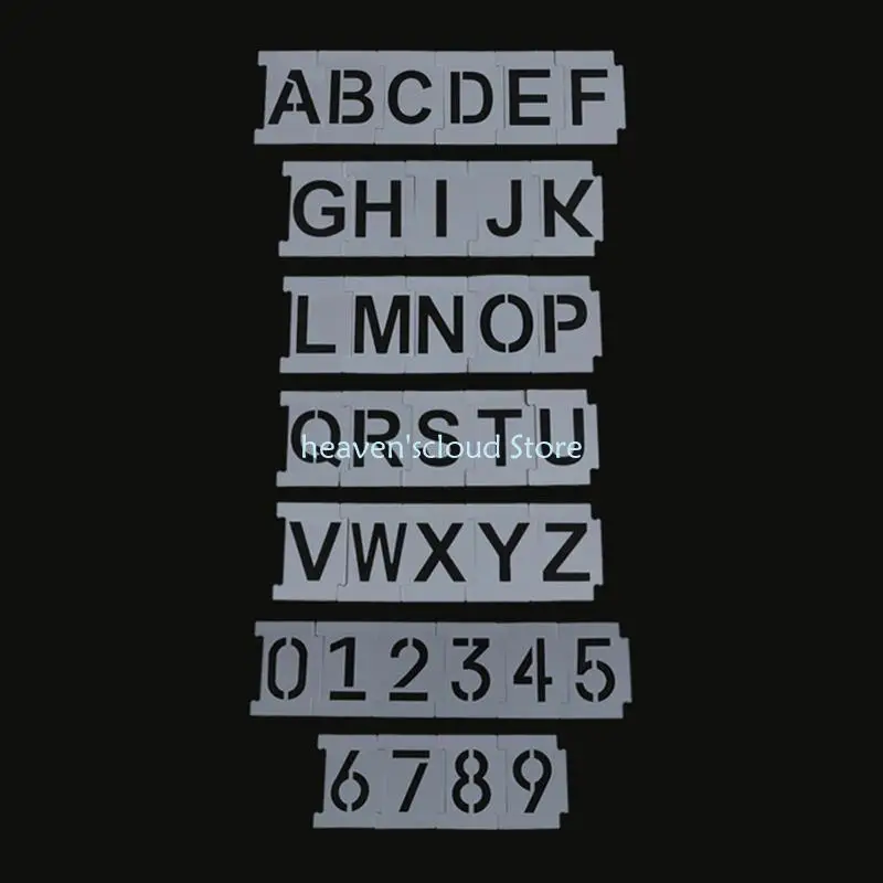 Y88B Reusable Letter Stencils Number Drawing Templates DIY on Canvas Paper Card
