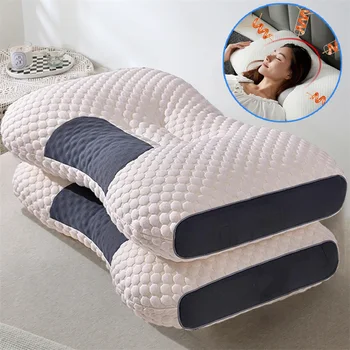 수면 보조 목 베개, 목 경부 보호, 정형외과 가정용 대두 섬유 스파 마사지 베개, 수면용 알모하다 