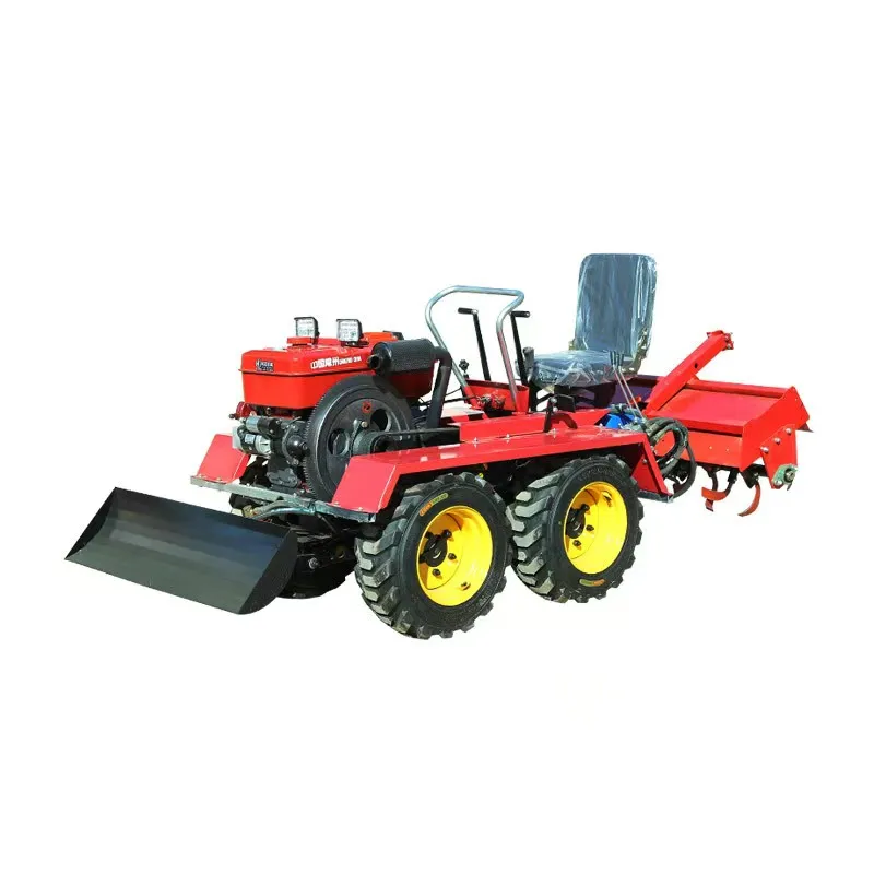 With excavator Mini Crawler Tractor Agricultural Machinery Bulldozer Equipment Mini Crawler Cultivator for Sale