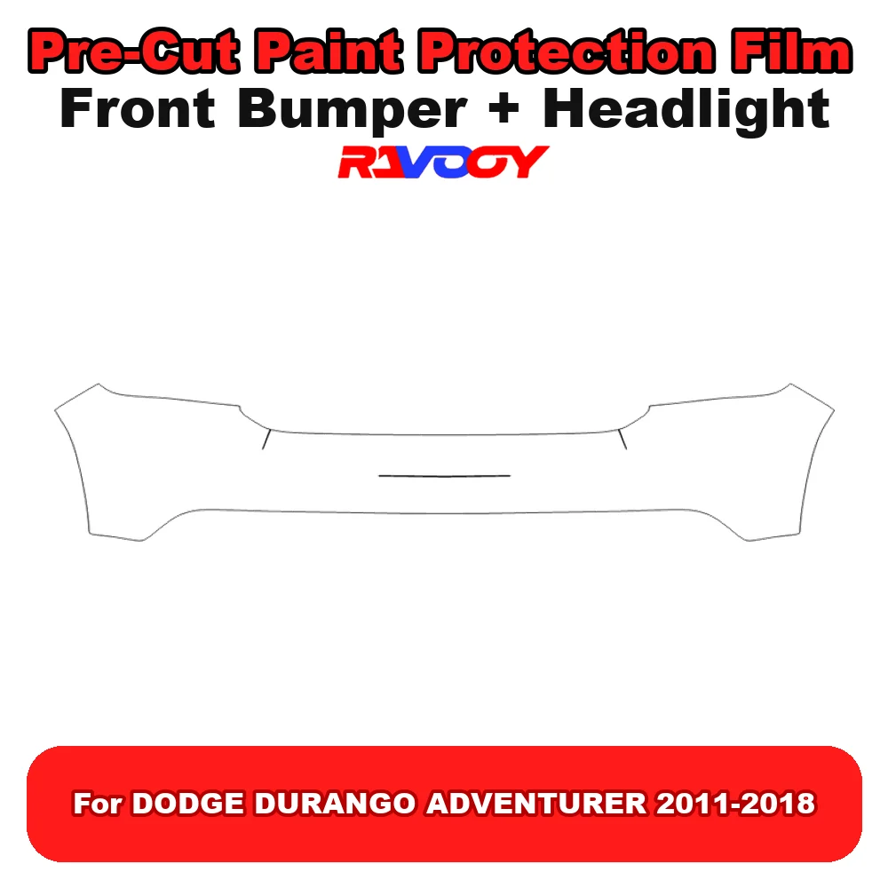 Kit de protection de peinture (PPF) transparent pour pare-chocs avant et phares, 8,5 mil, pré-découpé, pour DODGE DURANGO ADVENTURER 2011-2018