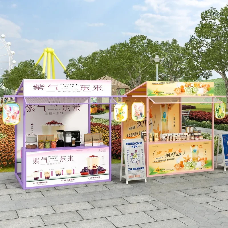 For Outdoor Market Stall Rack Wrought Iron Movable Display Table Night Market Activity Promotion Float Durable Portable