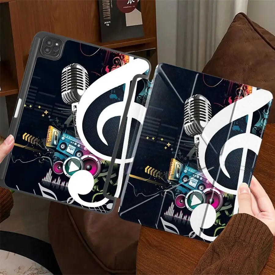 Tablet Case For iPad Air 4 5 M3 M2 M4 11inch Mini 6 7 Pro 11th 10th 9th 8th 7th 12.9inch Pro 2025 Holder Cover Creative Music