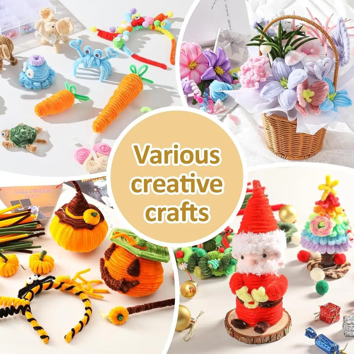 400 Stück Pfeifenreiniger in 20 Farben, Kreative Bastelstäbchen, DIY Pfeifenreiniger für Heimwerker, Kunst und Handwerk, Dekorationsbedarf – Detail 8