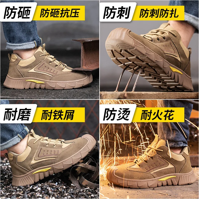 Safety Shoes Anti-Smashing and Anti-Penetration Men's Safety Shoes Breathable Comfortable Lightweight and Wear-Resistant Safety