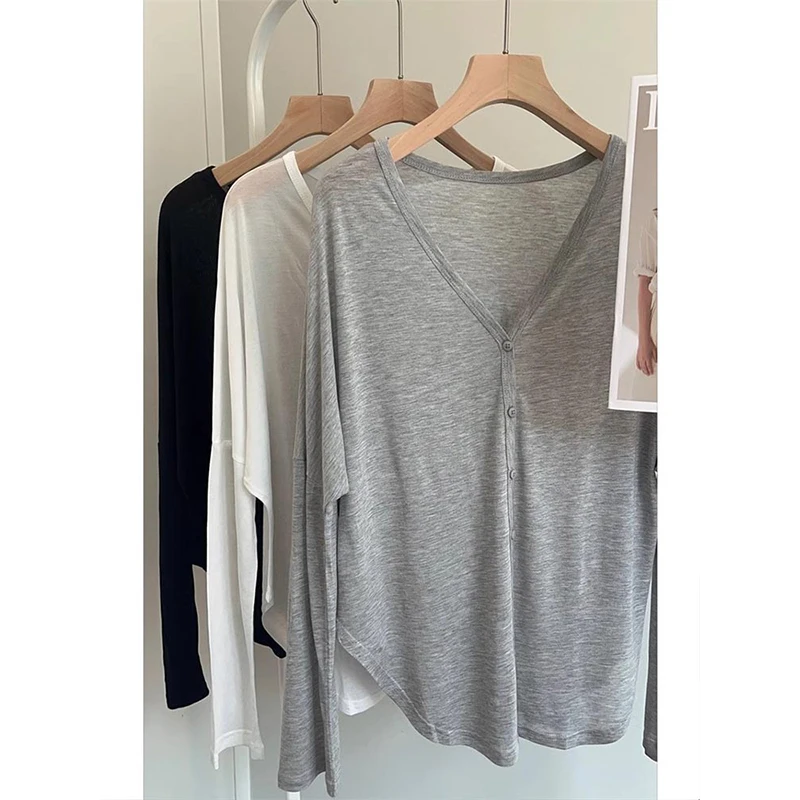 Cárdigan de punto de seda de hielo is para mujer, cárdigan de protección solar, c fino de manga de murciélago con vestid...