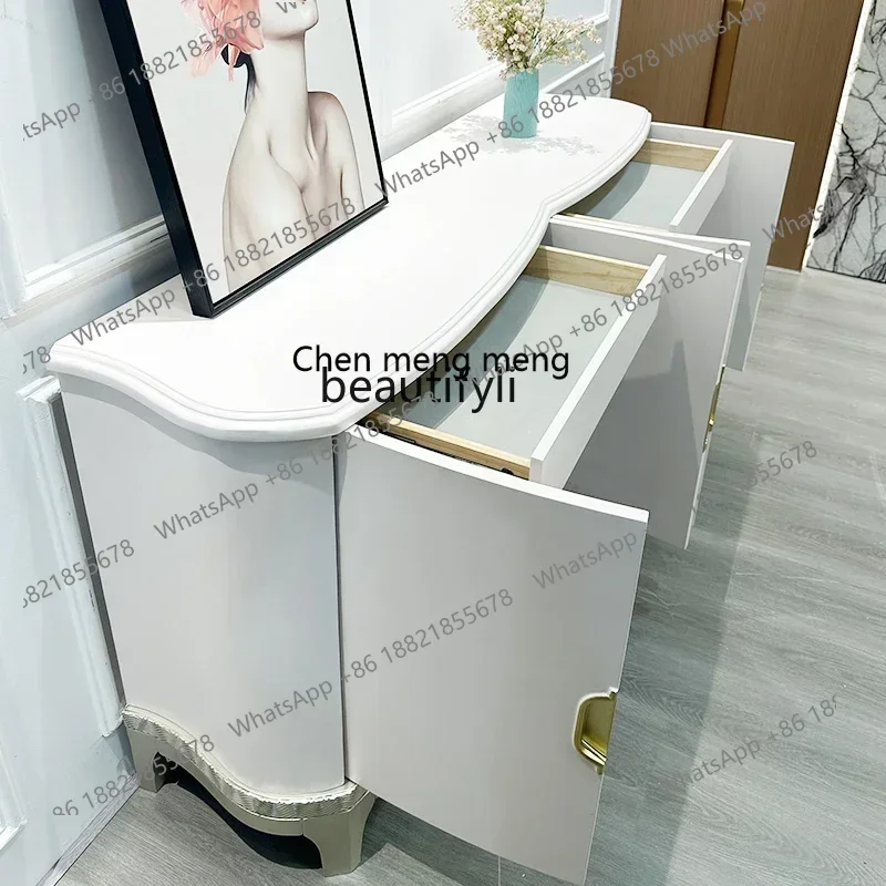 

ss8350 American light luxury solid wood dining side cabinet Modern simple French wine cabinet Wall storage cabinet