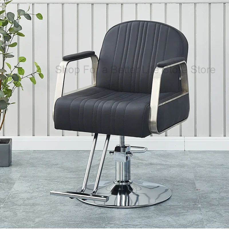 

Simple Spinning Chair Luxury Vintage Leather Round Stylist Barber Chair Armchairs Hydraulic Taburete Furniture Beauty Salon DWH