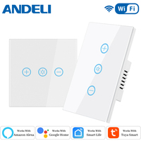 ANDELI Tuya WiFi Smart Dimmer Switch EU Smart Glass Panel Wall Touch Switch Smart life APP Control Works with Alexa Google Home