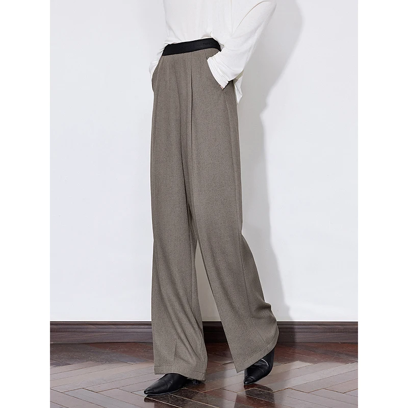 Pantalon décontracté taille haute pour femmes, pantalon long, coupe couvertes, jambes larges, couleurs durables, nouveaux abonnés, printemps 2025