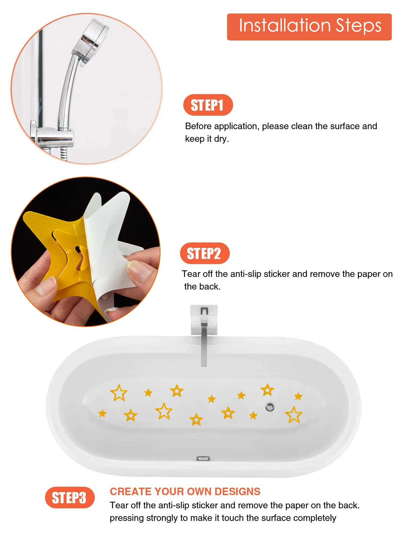 10pcs Bathroom Bathtub Anti-skid Stickers PEVA Shower Room Staircase Floor Shoe Sole Anti-slip tape, Safety Full stop slide pad